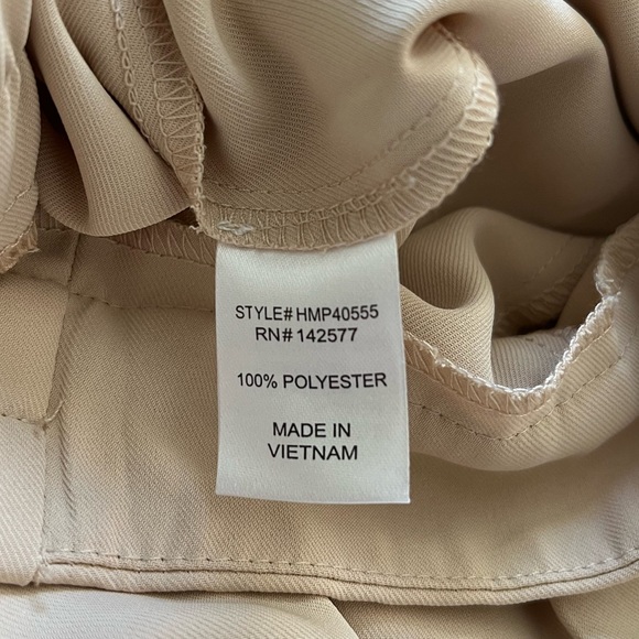 Haute Monde High Waist Beige Wide Leg Palazzo Trouser Pant | Large - Picture 8 of 8